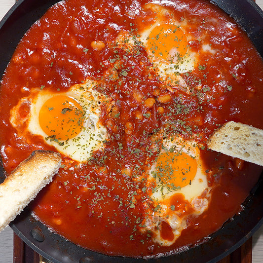 Chilli Bean Baked Eggs