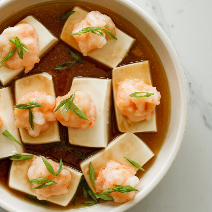 Steamed Tofu with Shrimp Paste