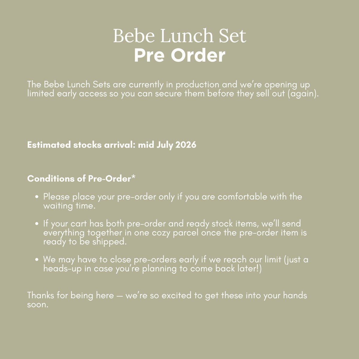 Bebe Lunch Set *Pre-Order